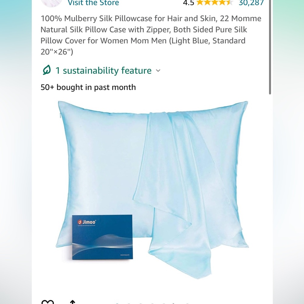Jump 100% mulberry silk pillowcase